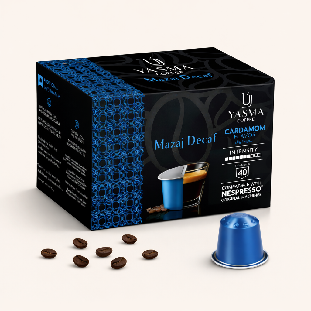 Yasma Mazaj Decaf Cardamom Coffee Capsules | Nespresso Compatible