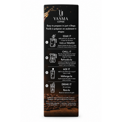 YASMA Cold Brew Coffee – Original Blend & Cardamom Infused | 30 Cups (3 Pods)