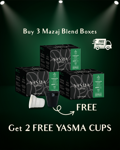 Buy 3 Mazaj Blend --> Get 2 Free Yasma Cups + FREE Shipping