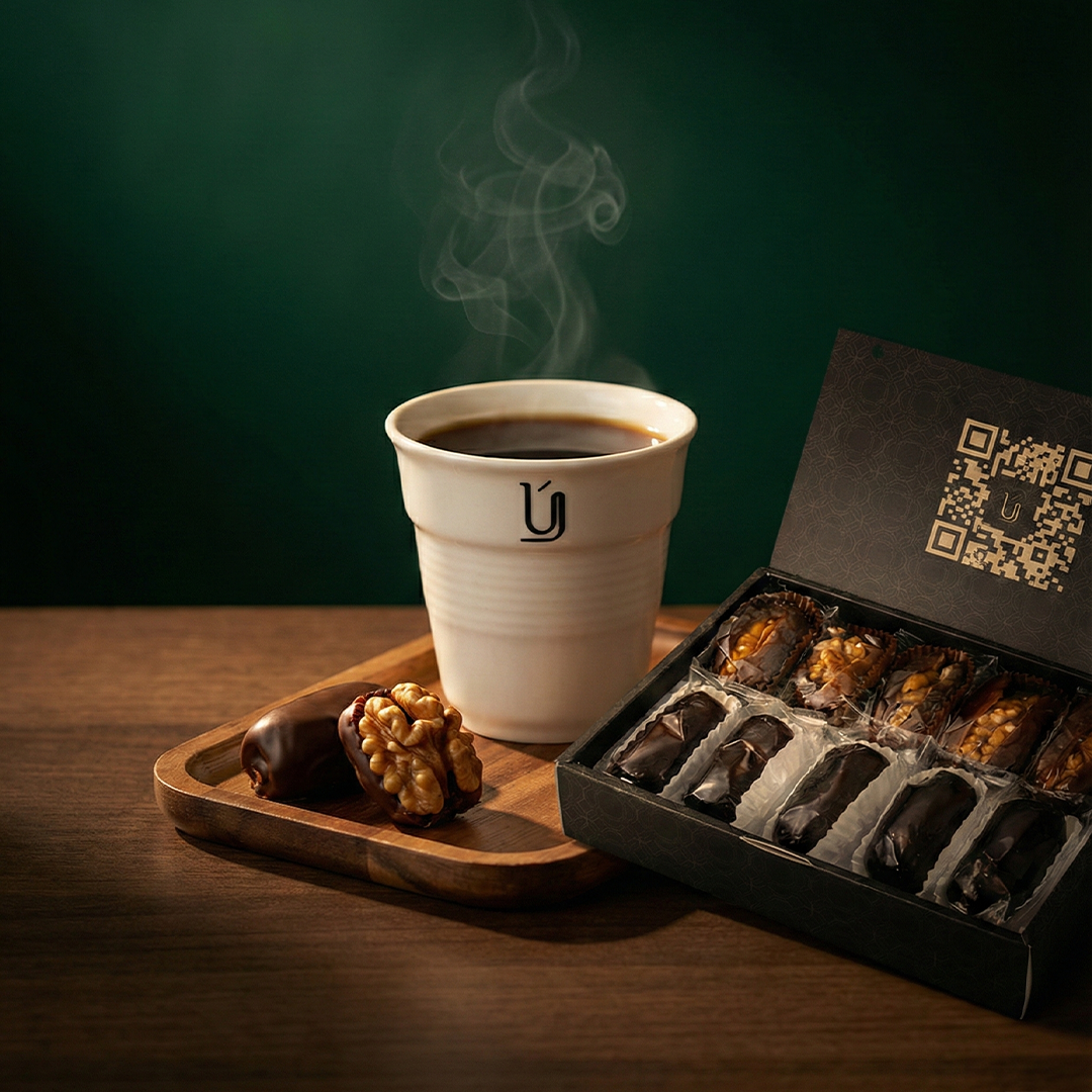 Yasma Signature Dates Box – Chocolate & Walnut Selection