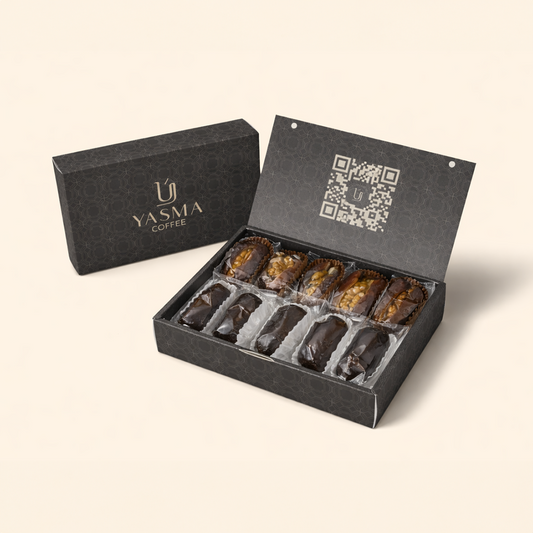 Yasma Signature Dates Box – Chocolate & Walnut Selection