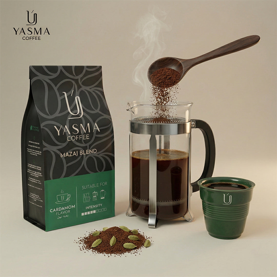 Yasma Mazaj Blend Ground Coffee | Cardamom-Infused Premium Arabica
