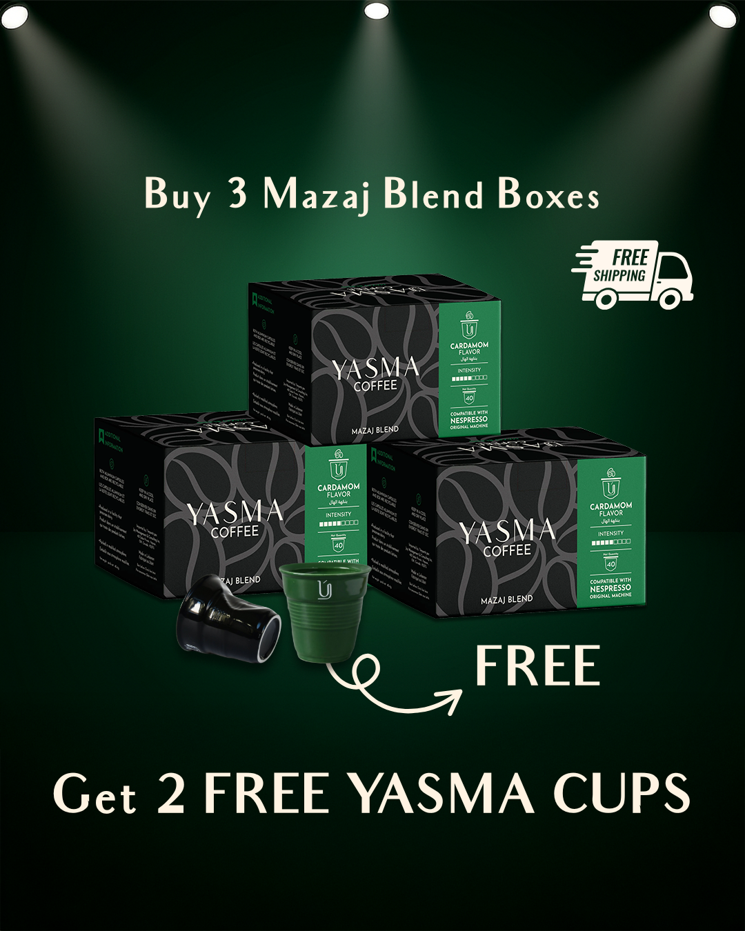 Buy 3 Mazaj Blend --> Get 2 Free Yasma Cups + FREE Shipping