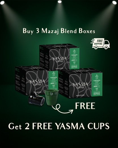 Buy 3 Mazaj Blend --> Get 2 Free Yasma Cups + FREE Shipping