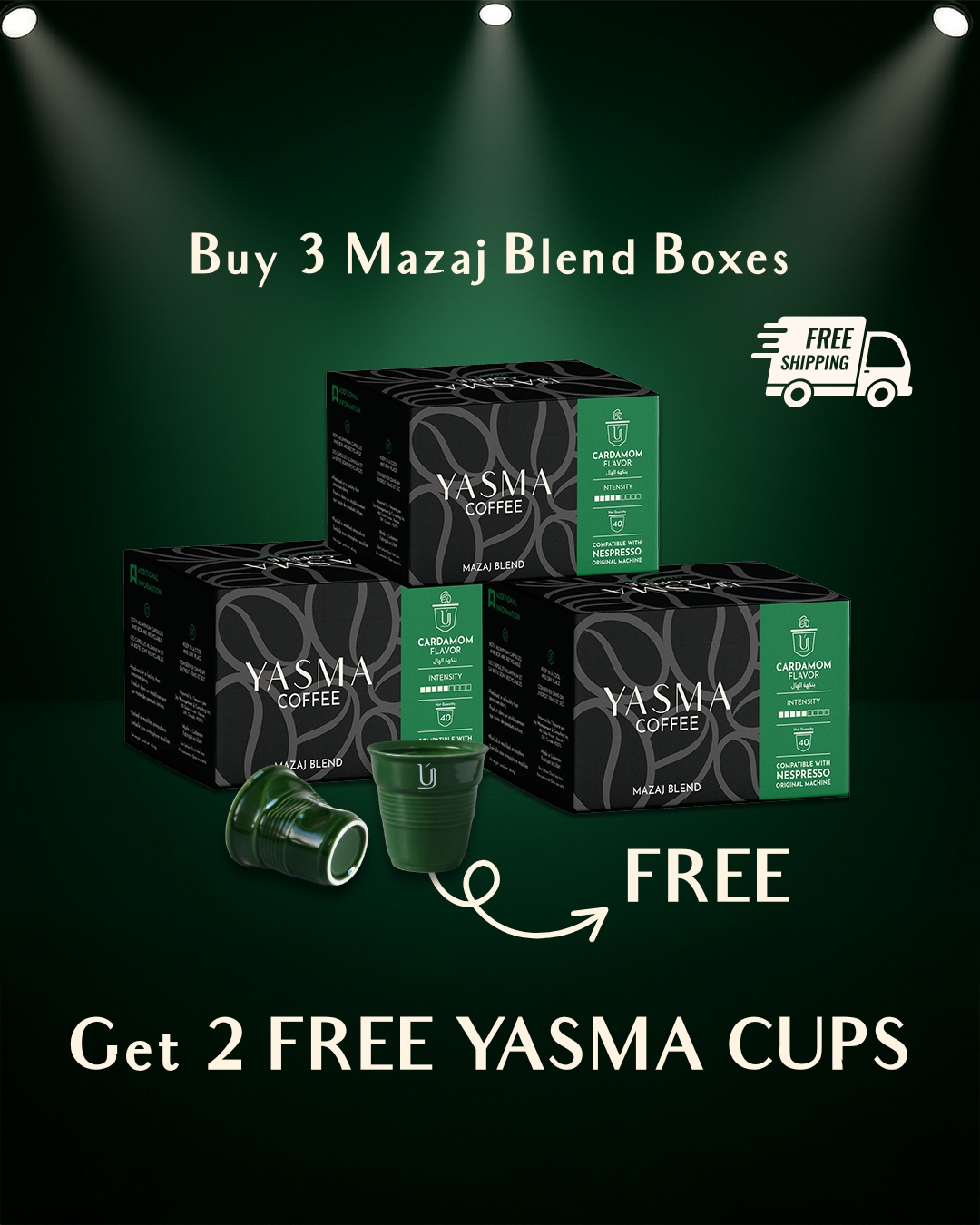 Buy 3 Mazaj Blend --> Get 2 Free Yasma Cups + FREE Shipping