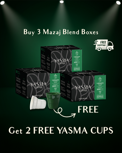 Buy 3 Mazaj Blend --> Get 2 Free Yasma Cups + FREE Shipping