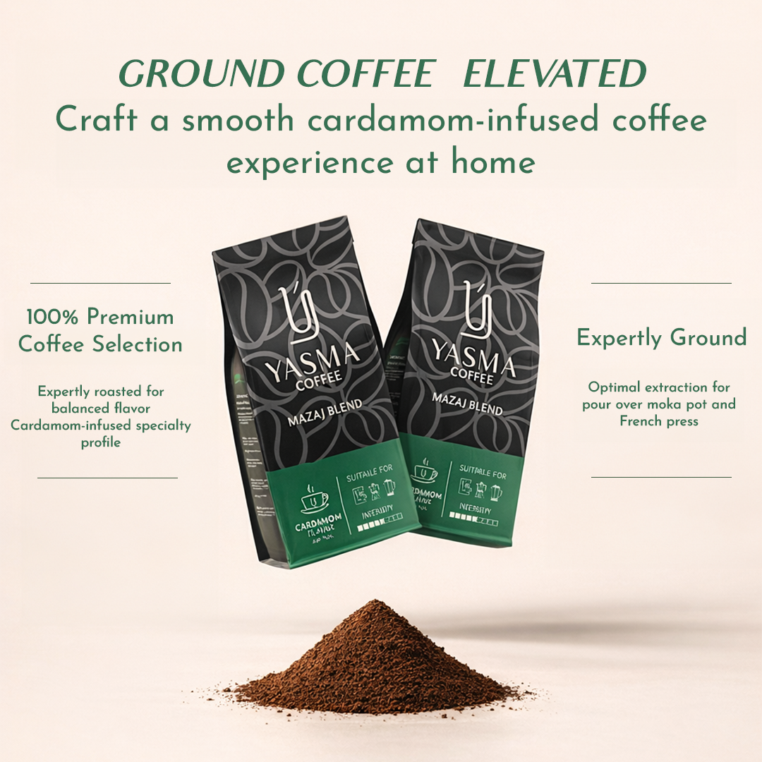 Yasma Mazaj Blend Ground Coffee – Cardamom-Infused Premium Coffee