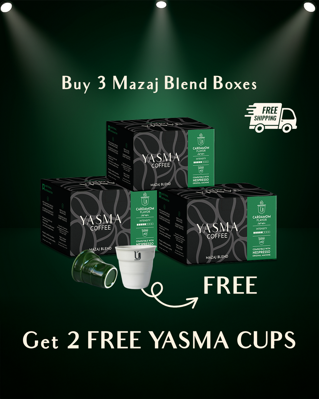 Buy 3 Mazaj Blend --> Get 2 Free Yasma Cups + FREE Shipping